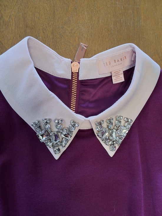 Ted Baker Dresses & Skirts - Ted Baker Purple Dress with Embellished White Collar